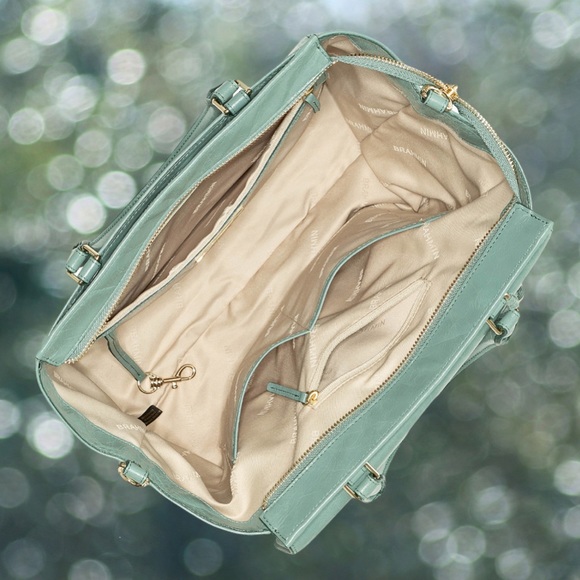 BRAHMIN TAYLOR SATCHEL TEAL EISENHOWER NEW W/ TAGS - Picture 6 of 9